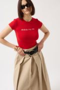 Delete My Ex Baskılı Likralı Crop T-Shirt resmi